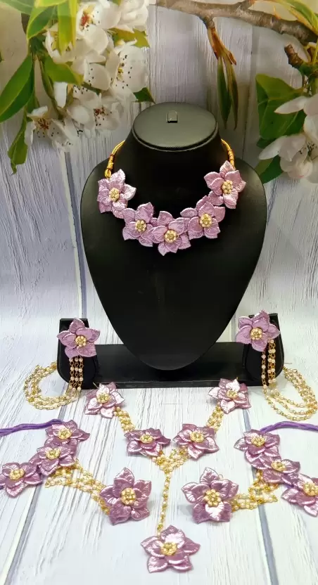 Fabric Purple Jewel Set