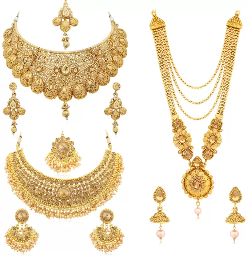 Sukkhi Alloy Gold-plated Gold Jewel Set