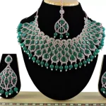 VATSALYA creation Alloy Gold-plated Green Jewel Set