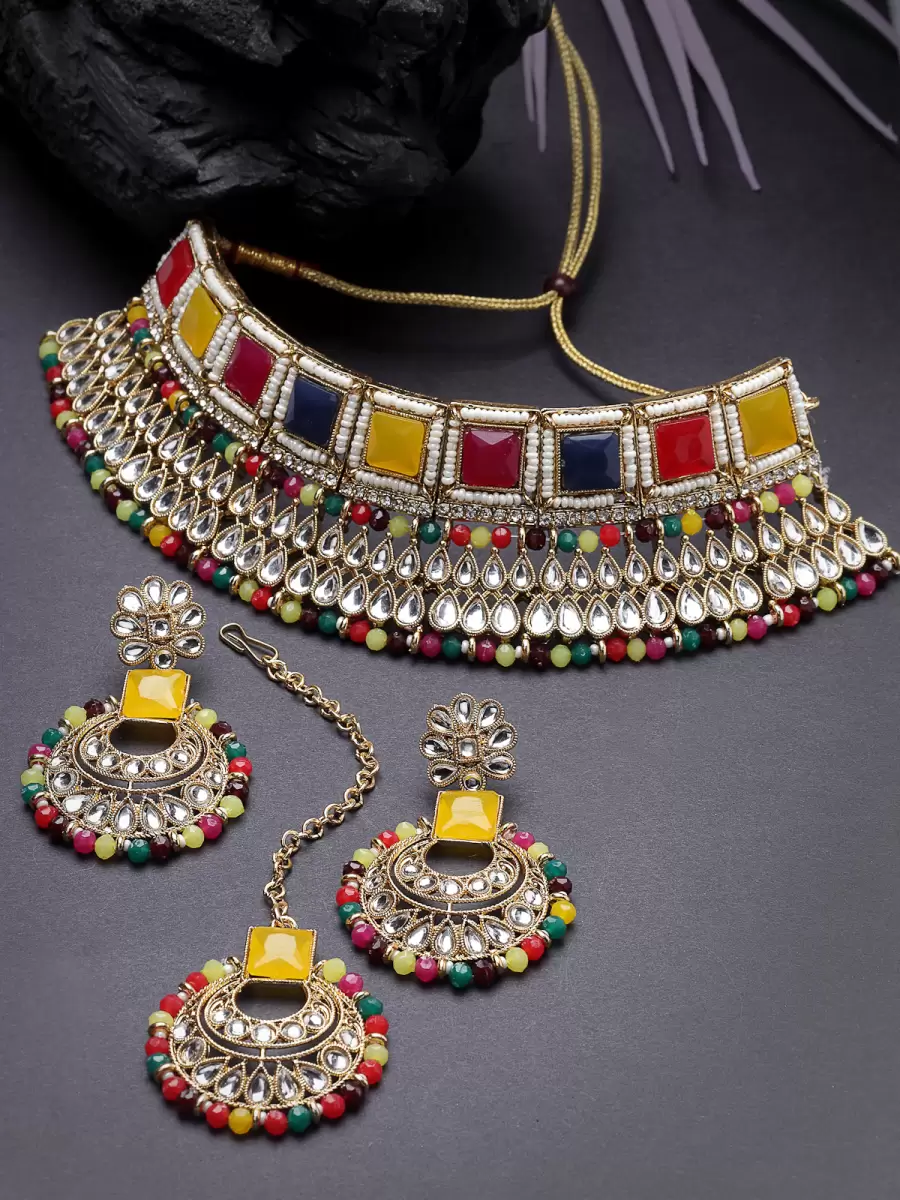 Alloy Gold-plated Multicolor Jewel Set