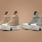 The Rick Owens x Converse DBL DRKSTAR Hi Washed Canvas Pack Releases June 2024