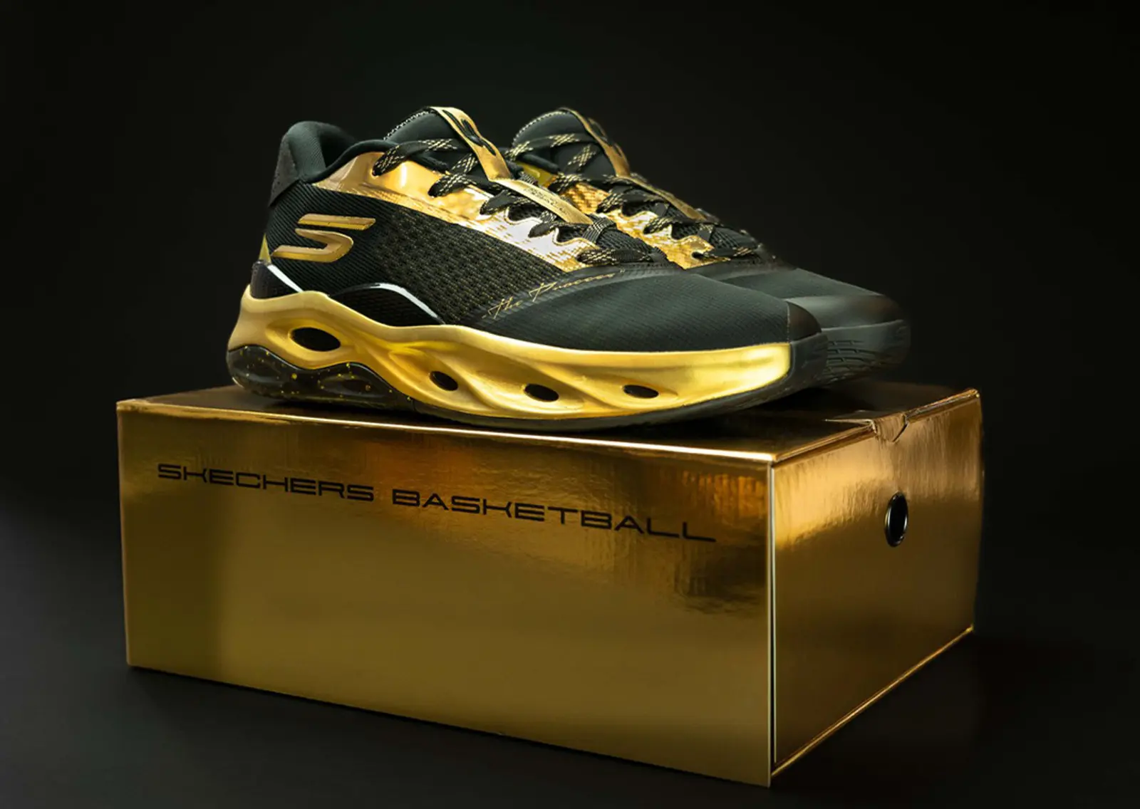 Skechers Gifts Joel Embiid a Golden SKX Float PE for Olympic Gold Medal Win